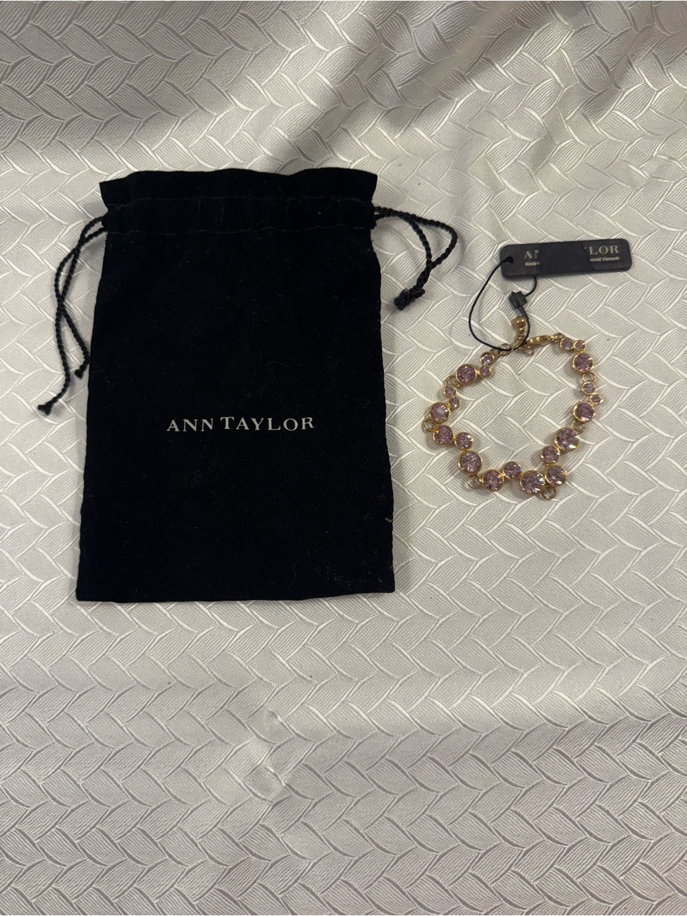 Ann Taylor Gold Bracelet with Lavender Stones